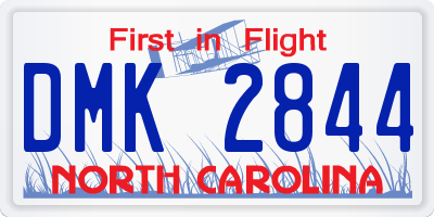 NC license plate DMK2844