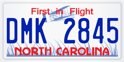 NC license plate DMK2845