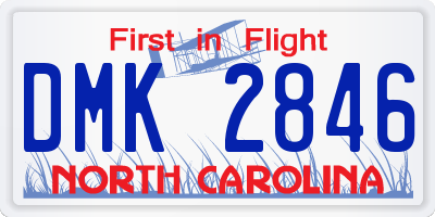 NC license plate DMK2846