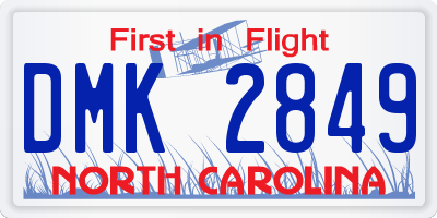 NC license plate DMK2849