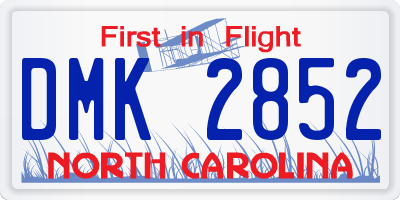 NC license plate DMK2852