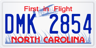 NC license plate DMK2854