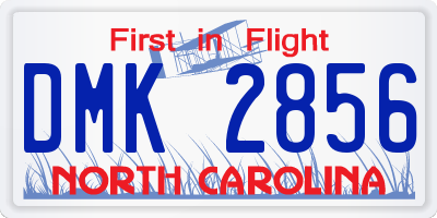 NC license plate DMK2856
