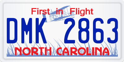 NC license plate DMK2863