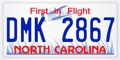 NC license plate DMK2867