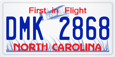 NC license plate DMK2868
