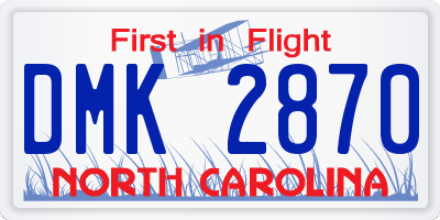 NC license plate DMK2870