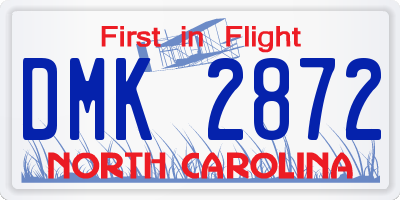 NC license plate DMK2872