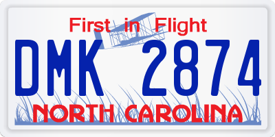 NC license plate DMK2874