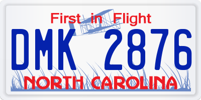 NC license plate DMK2876