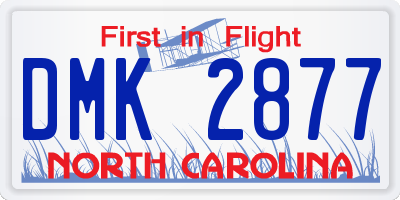 NC license plate DMK2877
