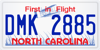 NC license plate DMK2885