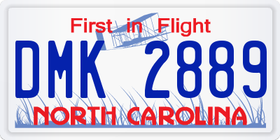 NC license plate DMK2889