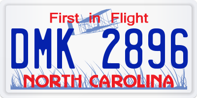 NC license plate DMK2896