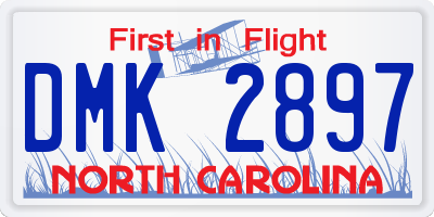 NC license plate DMK2897