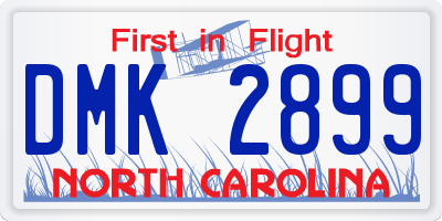 NC license plate DMK2899