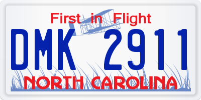 NC license plate DMK2911