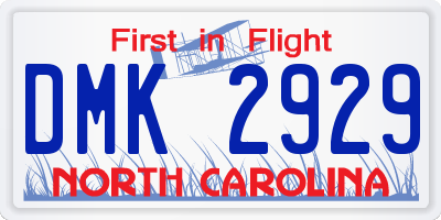 NC license plate DMK2929