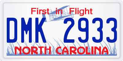 NC license plate DMK2933