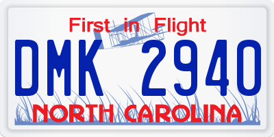 NC license plate DMK2940