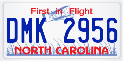 NC license plate DMK2956