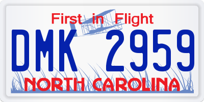 NC license plate DMK2959