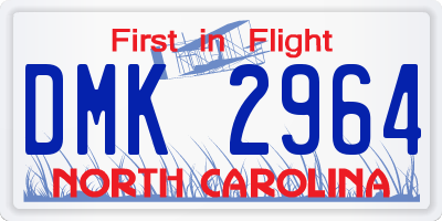 NC license plate DMK2964