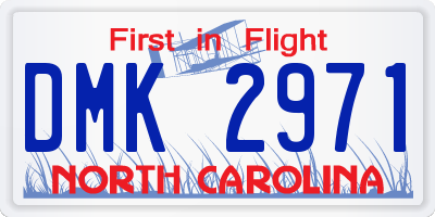 NC license plate DMK2971