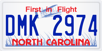 NC license plate DMK2974