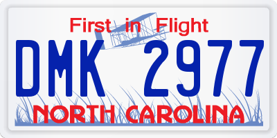 NC license plate DMK2977