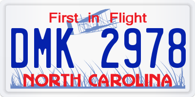 NC license plate DMK2978