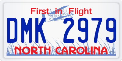 NC license plate DMK2979