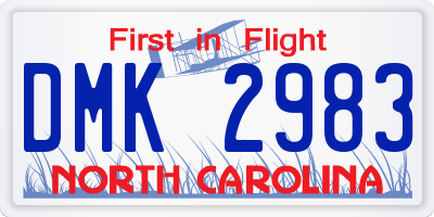 NC license plate DMK2983
