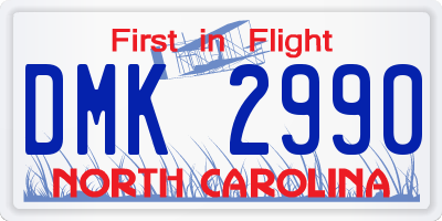 NC license plate DMK2990