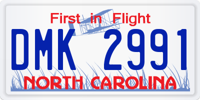 NC license plate DMK2991