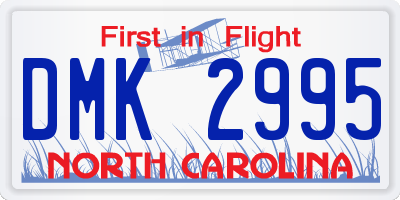NC license plate DMK2995
