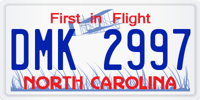 NC license plate DMK2997