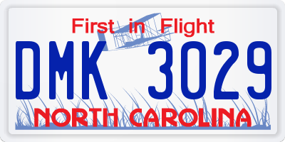 NC license plate DMK3029
