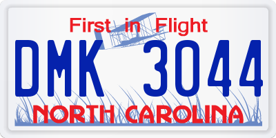 NC license plate DMK3044