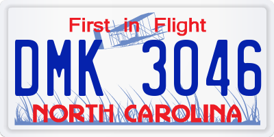 NC license plate DMK3046