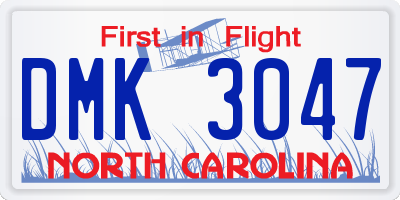 NC license plate DMK3047