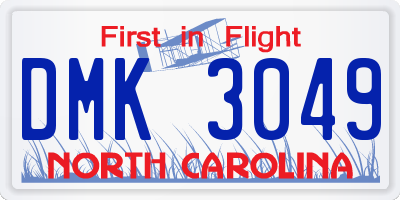 NC license plate DMK3049