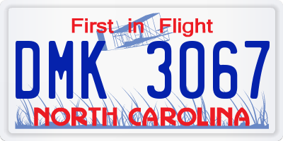 NC license plate DMK3067
