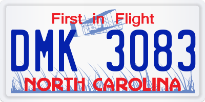 NC license plate DMK3083