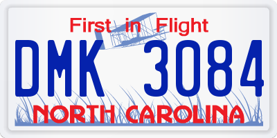 NC license plate DMK3084