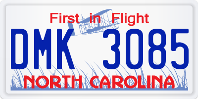 NC license plate DMK3085