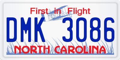 NC license plate DMK3086