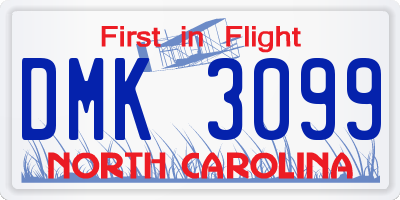 NC license plate DMK3099