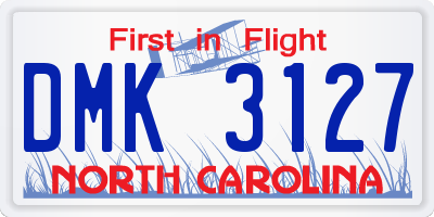 NC license plate DMK3127