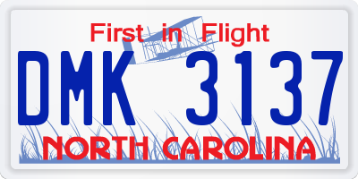 NC license plate DMK3137